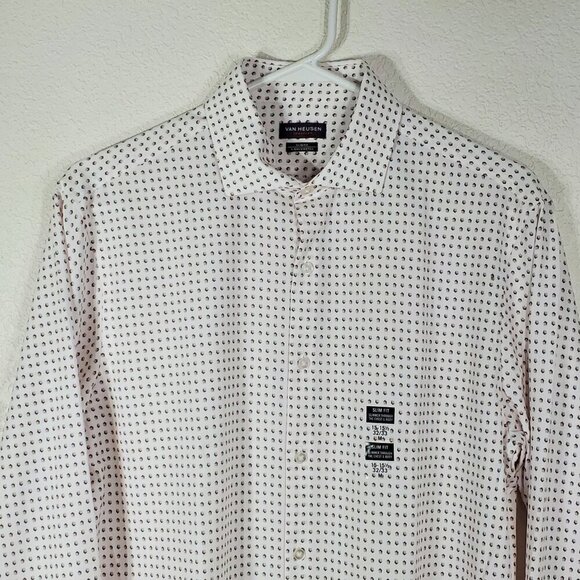 Van Heusen Mens Medium Shirt Traveler Slim Fit 4-Way Stretch 15-15.5 32/33 - Picture 9 of 9